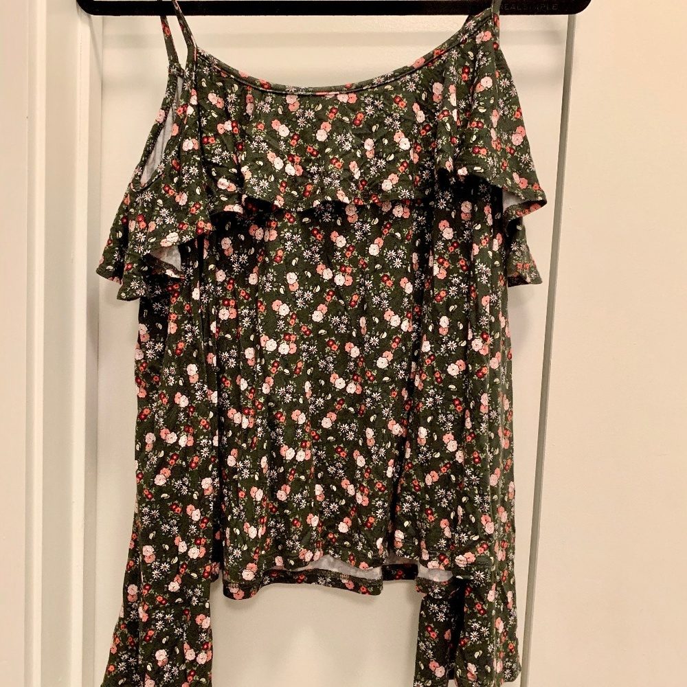 Pansy Cold Shoulder Knit Top